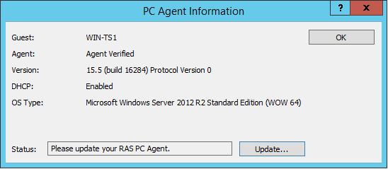 Remote PC Agent status check