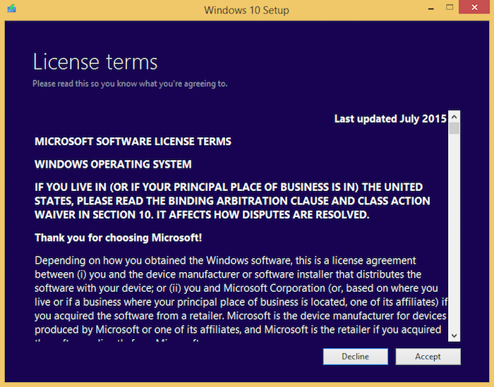 Accept License Terms