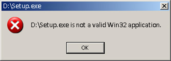 bootsect.exe is not a valid win32