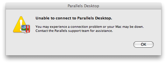 parallels client network error