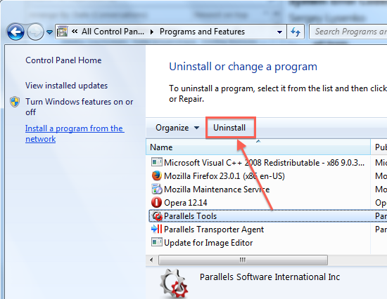 how to uninstall parallels virtual machine on mac