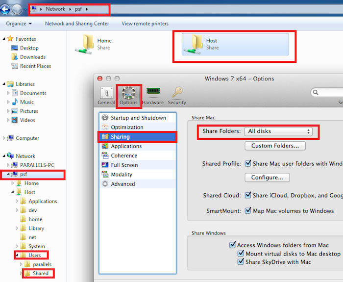 KB Parallels: Unable to see Mac Shared folder in Windows