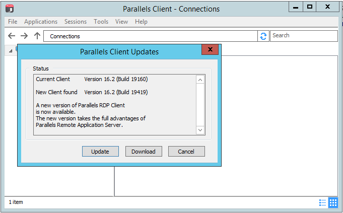 parallels client update