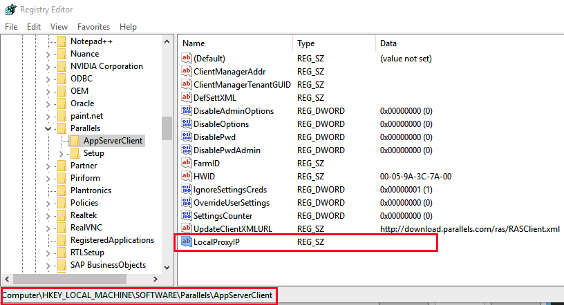 parallels client forgot password