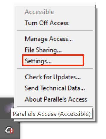 parallels access down