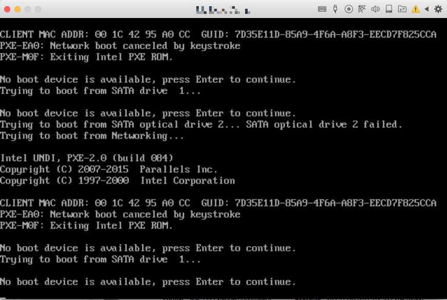 parallels for mac running windows 10 error inacessable boot device