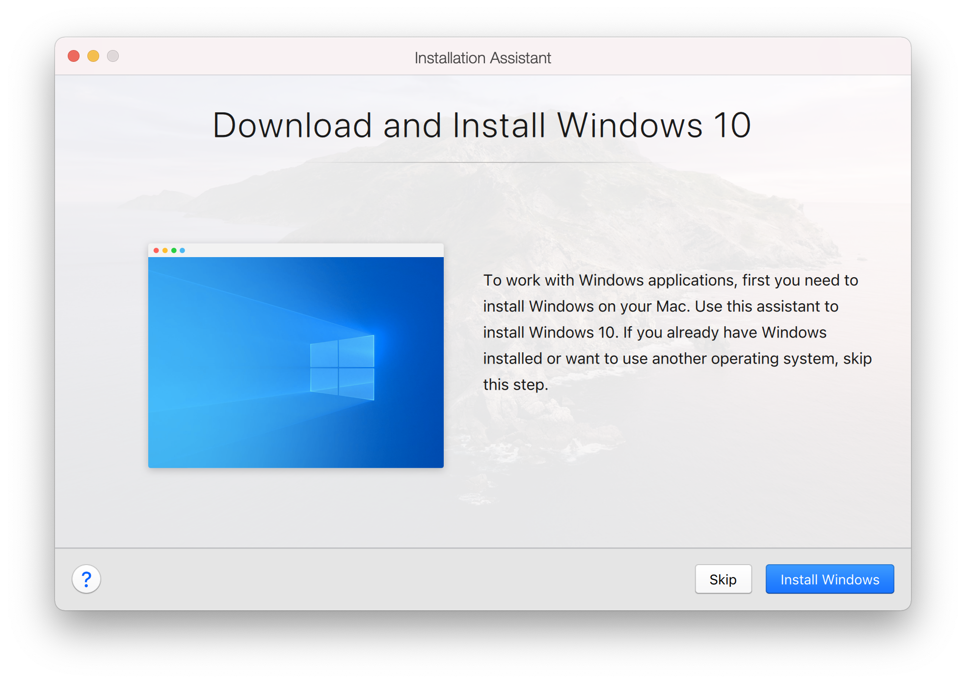 Install Windows on your Mac using Parallels Desktop