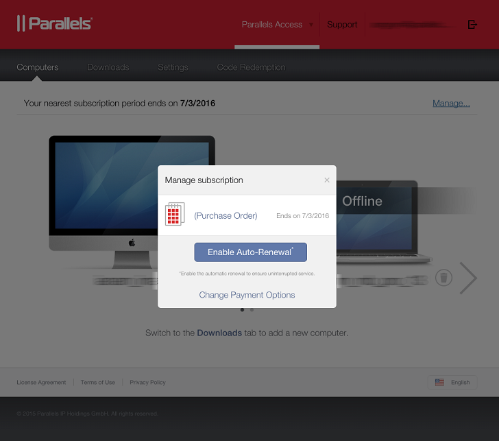 parallels access discontinued