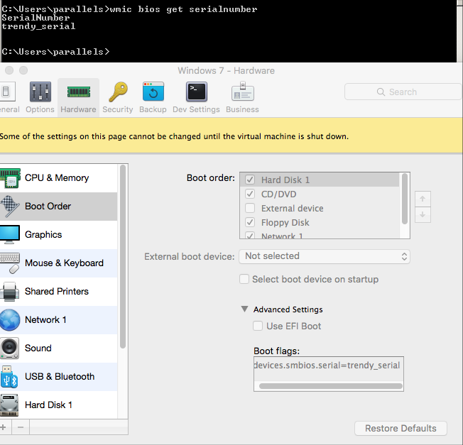 parallels desktop 14 boot flags