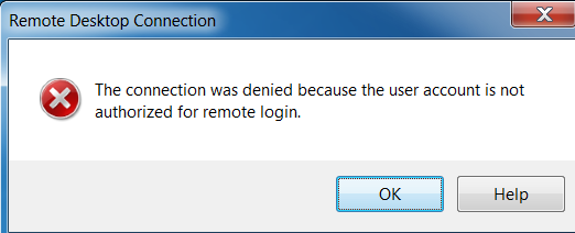 KB Parallels: The connection was denied because the user account is not