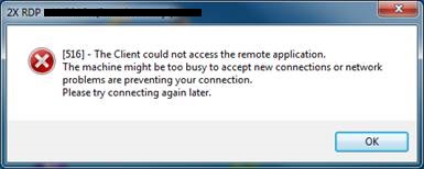 parallels client error 516