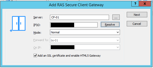 setup parallels client with rdp gateway