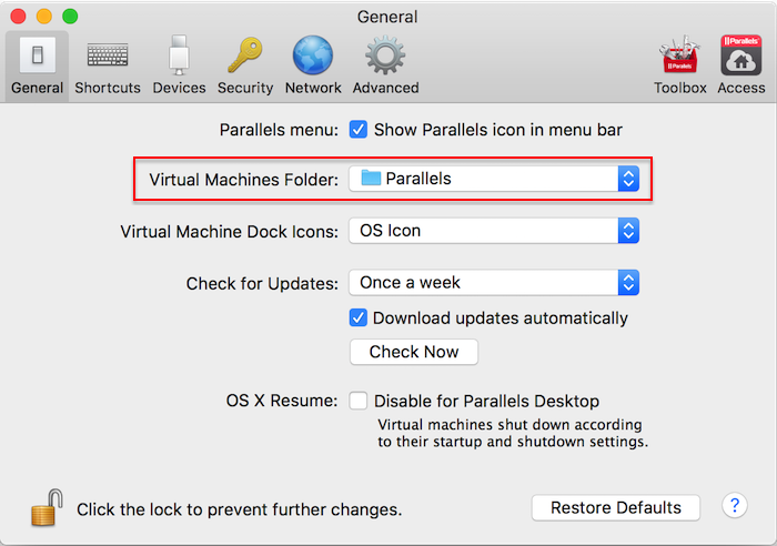 Parallels vms