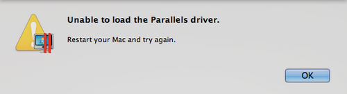 unable to start parallels desktop. spinning wheel.