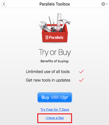 Ключ Parallel Desktop 7