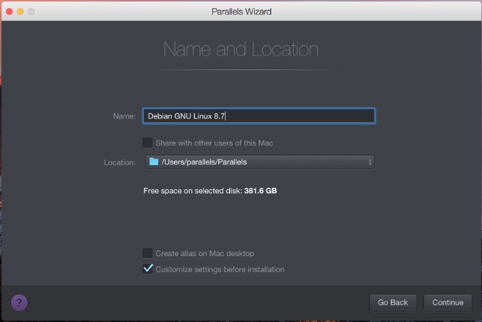 parallels for mac run linux