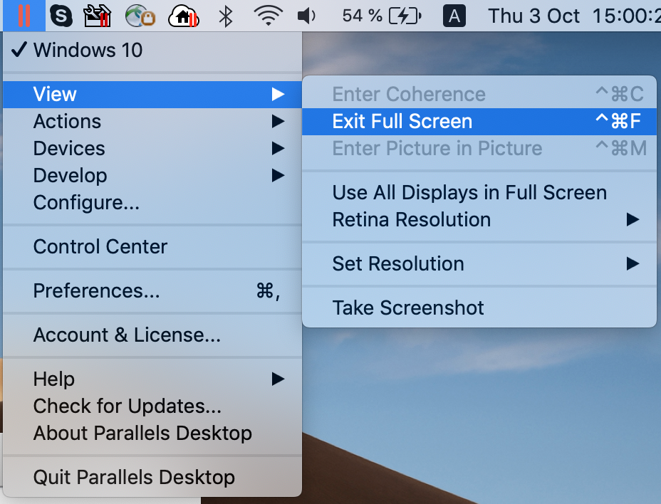 enter travel mode in parallels desktop