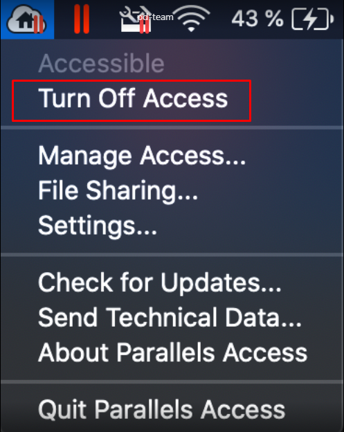 remove parallels access from startup